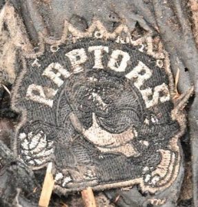 Emblem on front and back of Raptor jacket